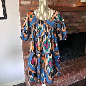 NWT CJ Laing Coco Ikat Bohemian Mini Dress Sz M/L